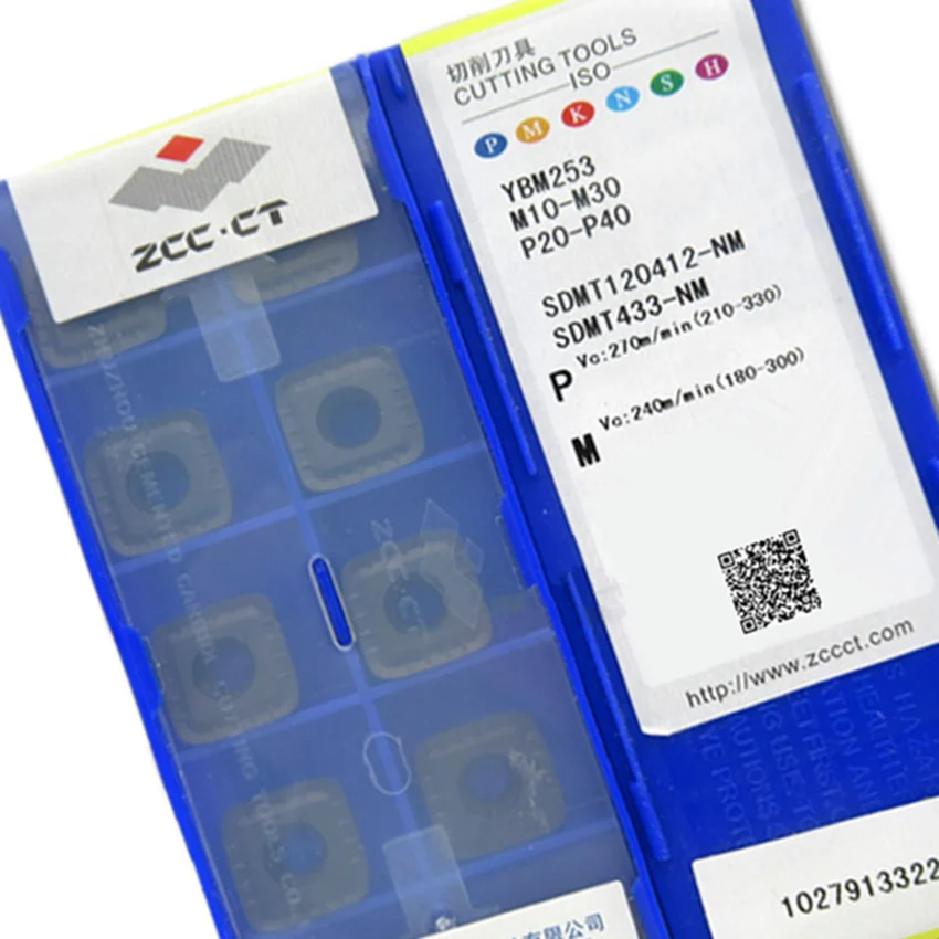 SDMT09T312-NM YBM253/SDMT120412-NM YBM253 SDMT32.53 SDMT433 ZCC.CT CNC carbide inserts For Stainless steel 10pcs/box