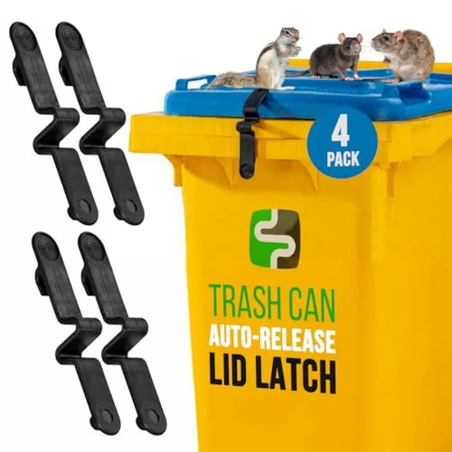 

Замок-фиксатор для мусорных баков с клипсой, легко устанавливаемый, прочный, для защиты крышек тележек, для мусорных баков объемом 8-96 галлонов, для использования на улице