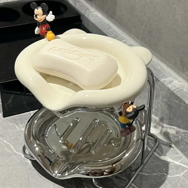 ins Nordic bathroom drain box No punching soap box High-end creative high-end ceramic soap box Soap dish