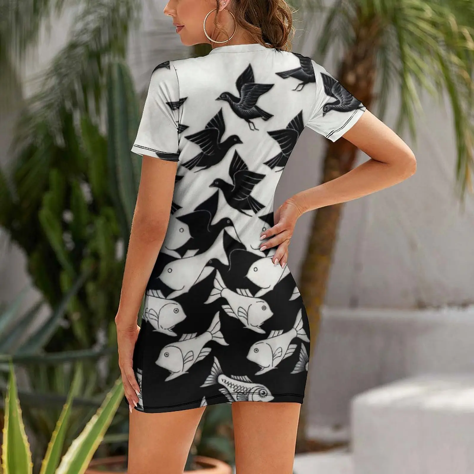 Sky and Water II by M.C. Escher Short Sleeved Dress clothes Clothing cocktail dresses Woman fashion