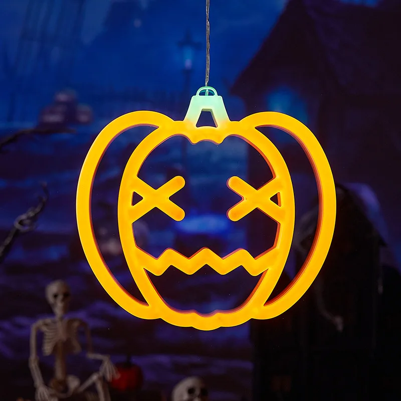 Halloween sala de estar decoração do jardim luzes abóbora aranha morcego pendurado arranjo criativo adereços barra festa decoração luzes