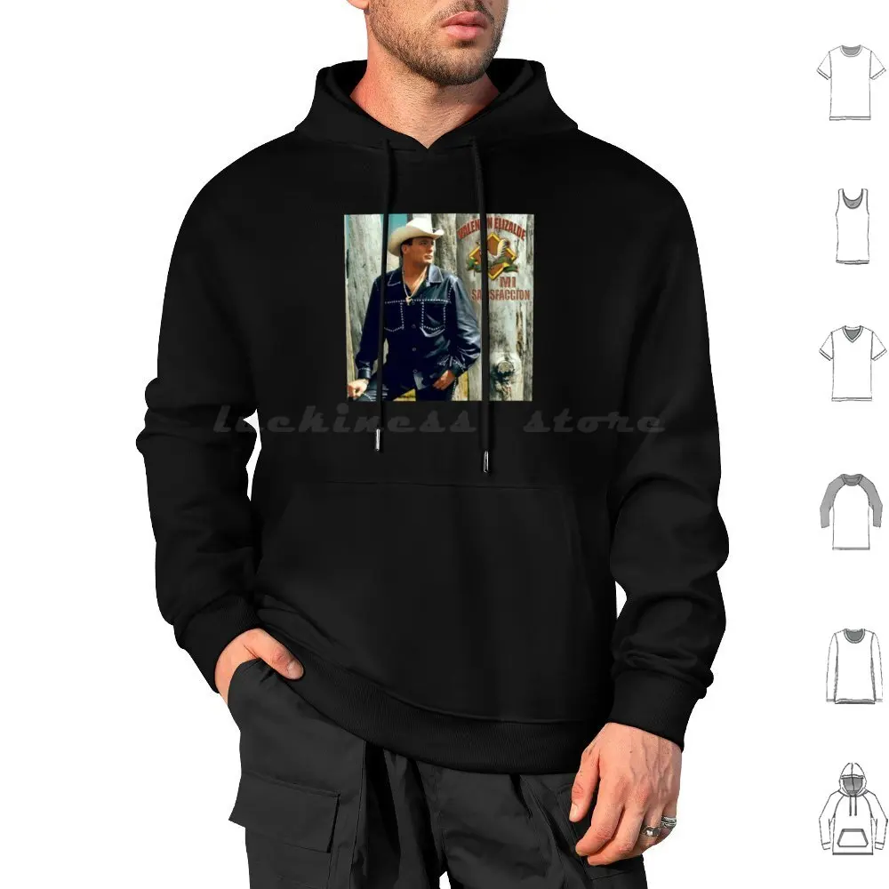 Valentín Elizalde-Mi Satisfacción Album 2003 Hoodies Long Sleeve Valentín Elizalde Regional Mexican Singer Mexico