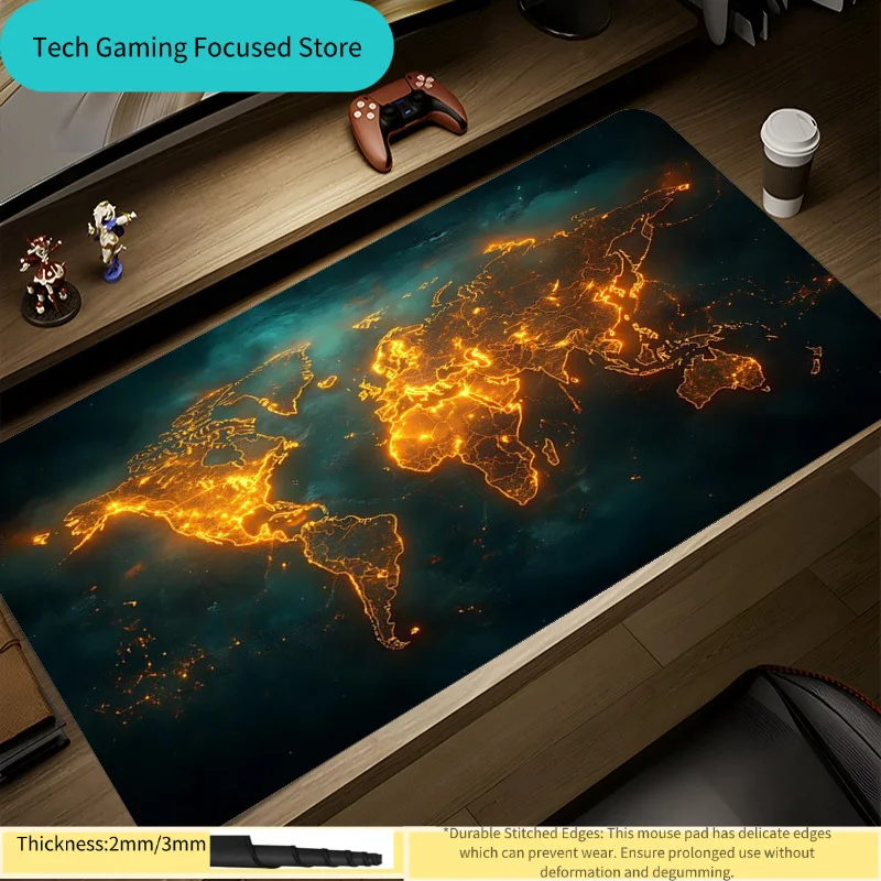 

Mouse pad world map mouse pad laptop keyboard men's retro office large desk pad home custom game practical accessories