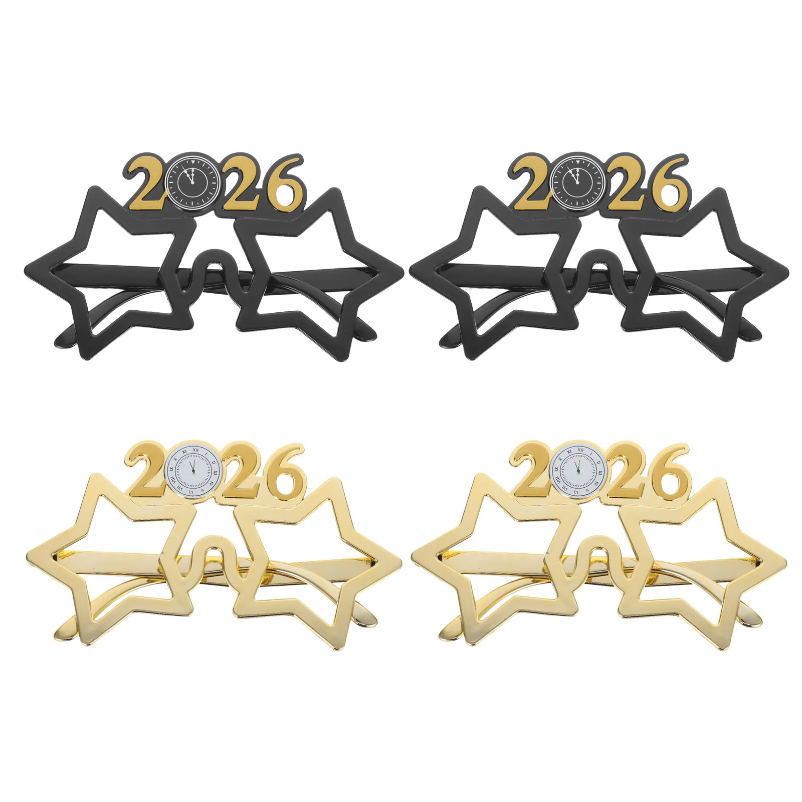 4 قطعة 2026 النظارات ليلة رأس السنة مضحك صور الدعائم عطلة الاحتفال اكسسوارات ليلة رأس السنة نظارات #2