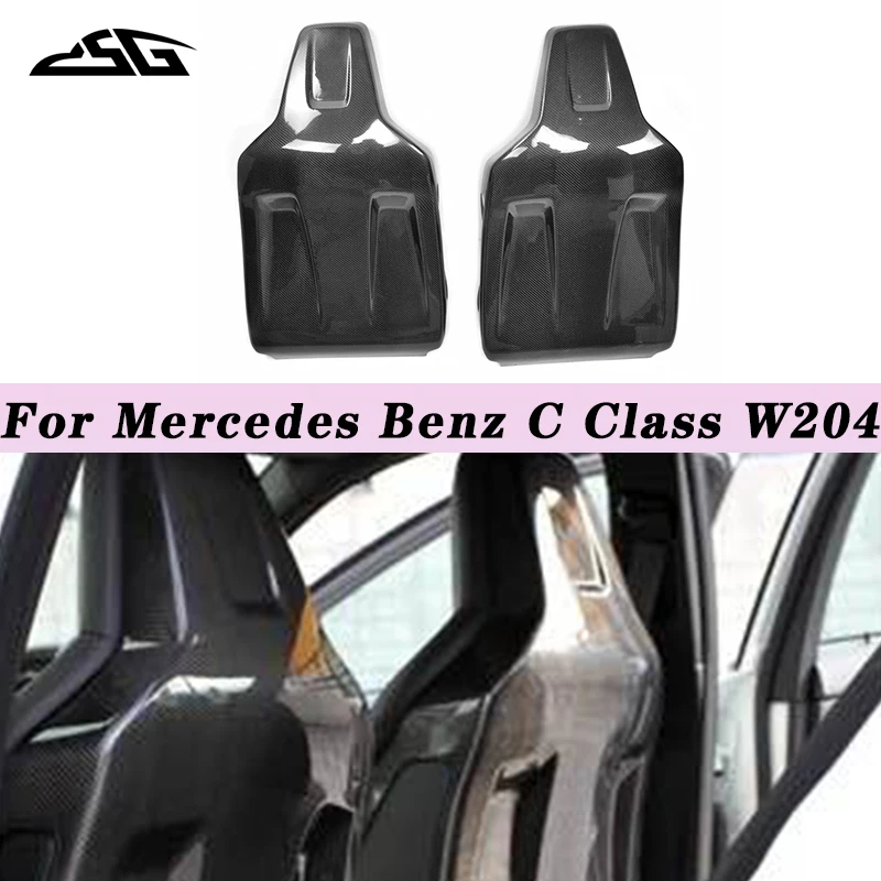 For Mercedes Benz C Class W204 C63 AMG 2008-2012 Carbon Fiber Back Seat Shell Trim Car Inner Seat Back Cover