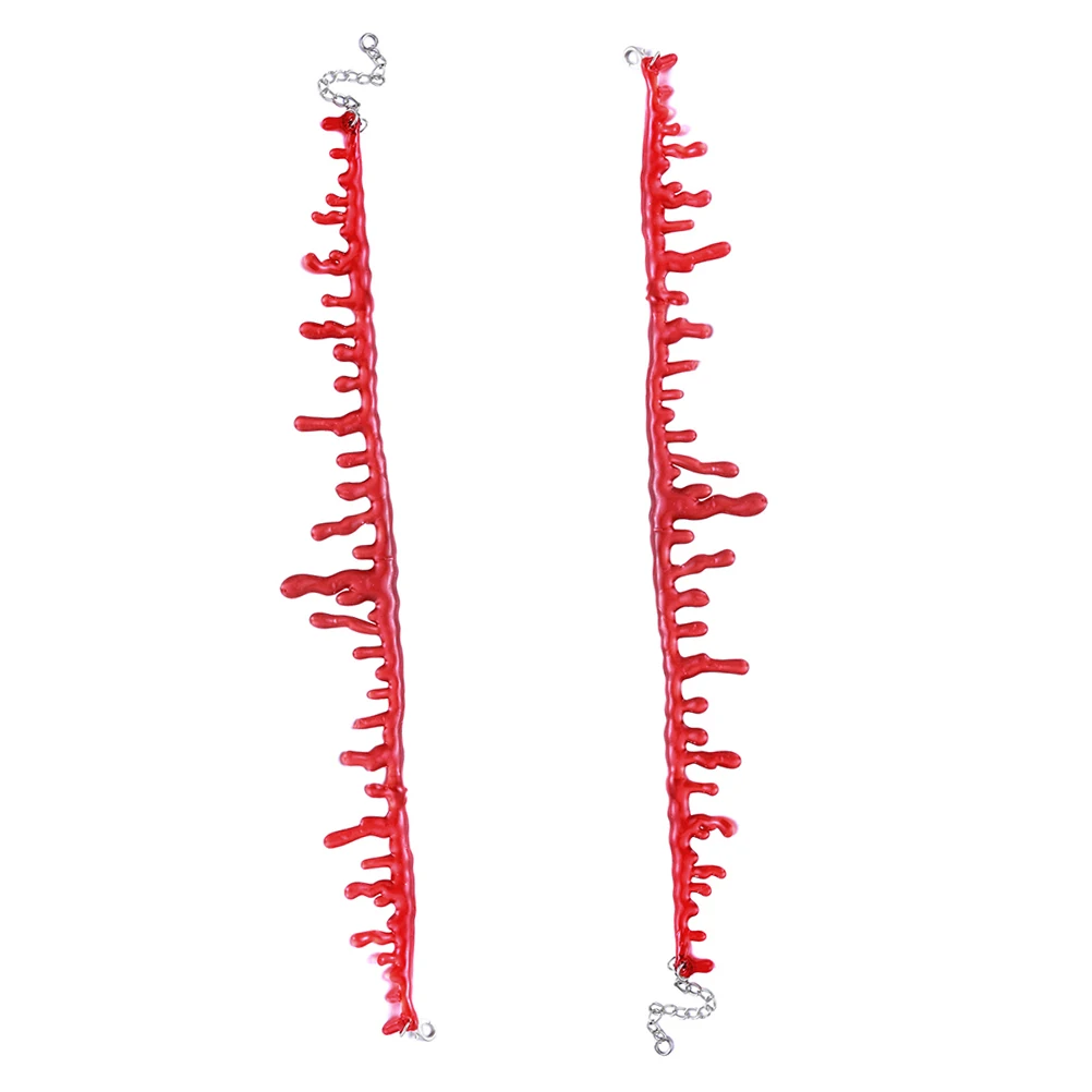 4개입 혈흔 목걸이 고딕 할로윈 레드 핸드메이드 메이크업 체인 파티 연극 의상 쥬얼리