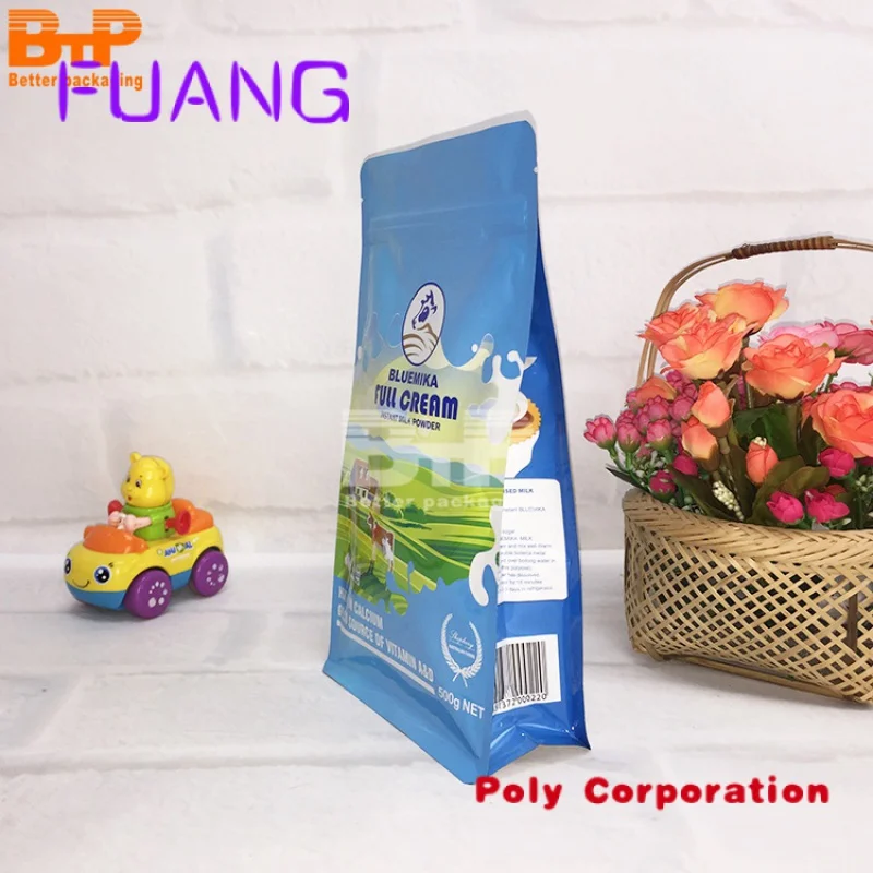 Custom  500g Plastic Square Bottom Pouch for Milk Powder Camel Milk Powder Goat Milk Powder Packing Bag