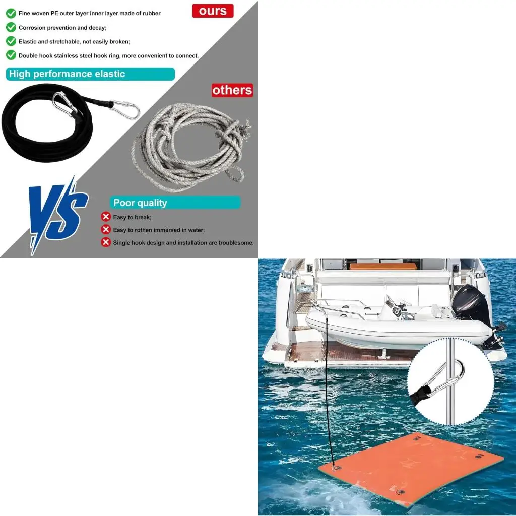 

Тяжелый тип пенопластовой подушки, набор якорных шнуров, 2 шт., коррозионностойкая эластичная веревка для крепления доков для