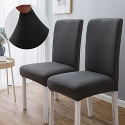 Vier seizoenen effen kleur stoelhoes gladde stof tafel stoelhoezen beschermen meubels hoge elastische hoes voor home deco