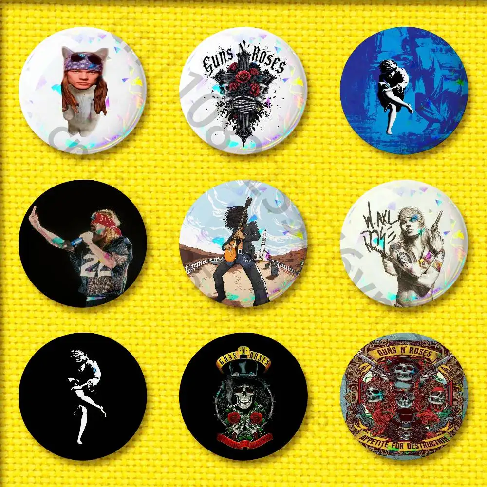 

Band G-Guns N Roses Badge For 44mm 32mm 58mm 25mm 75mm Round Pin Brooch Insignia Case Collectibles