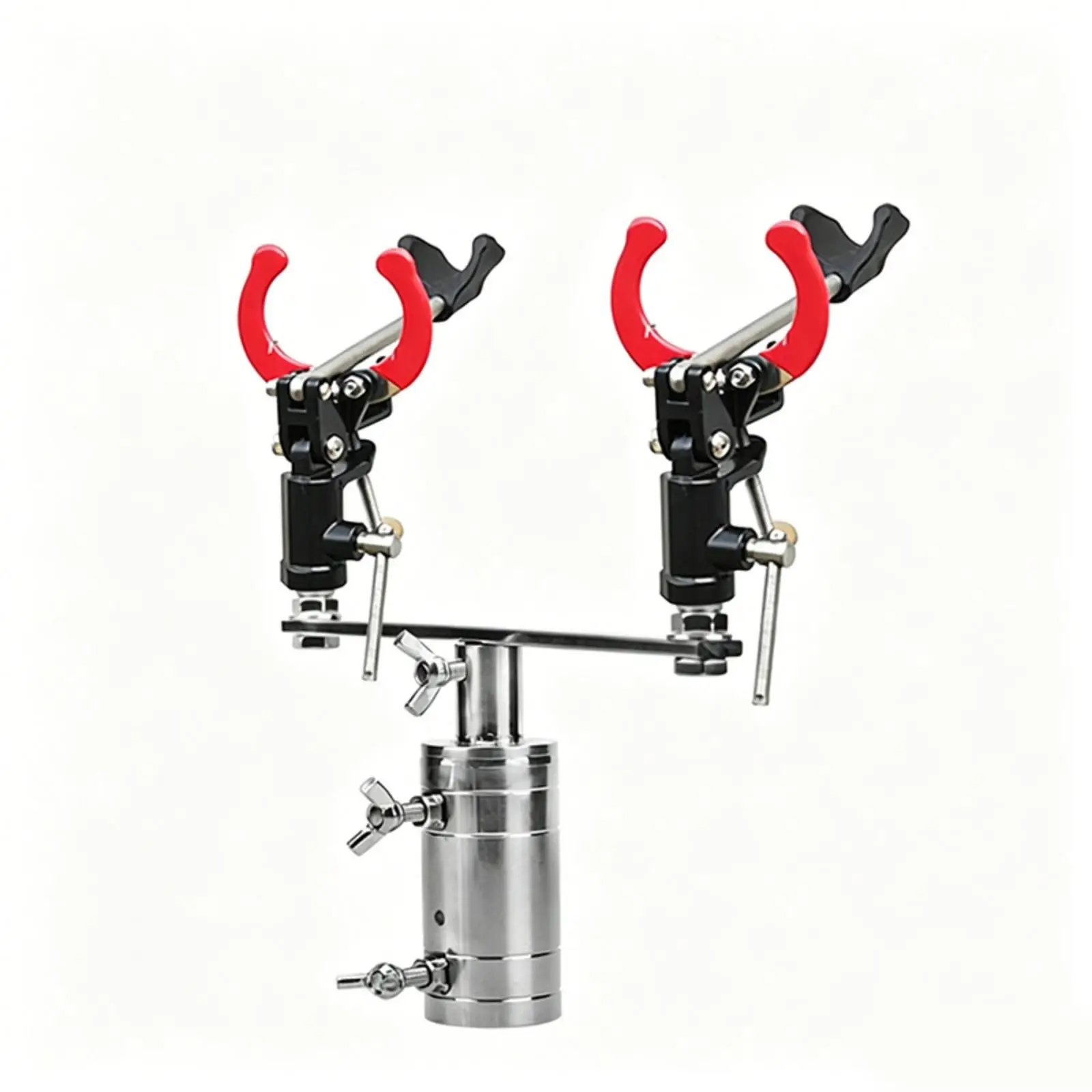 Fishing Rod Support Stand Stainless Steel Clamp Adjustable V Cradle Portable for Shore Pier Stability