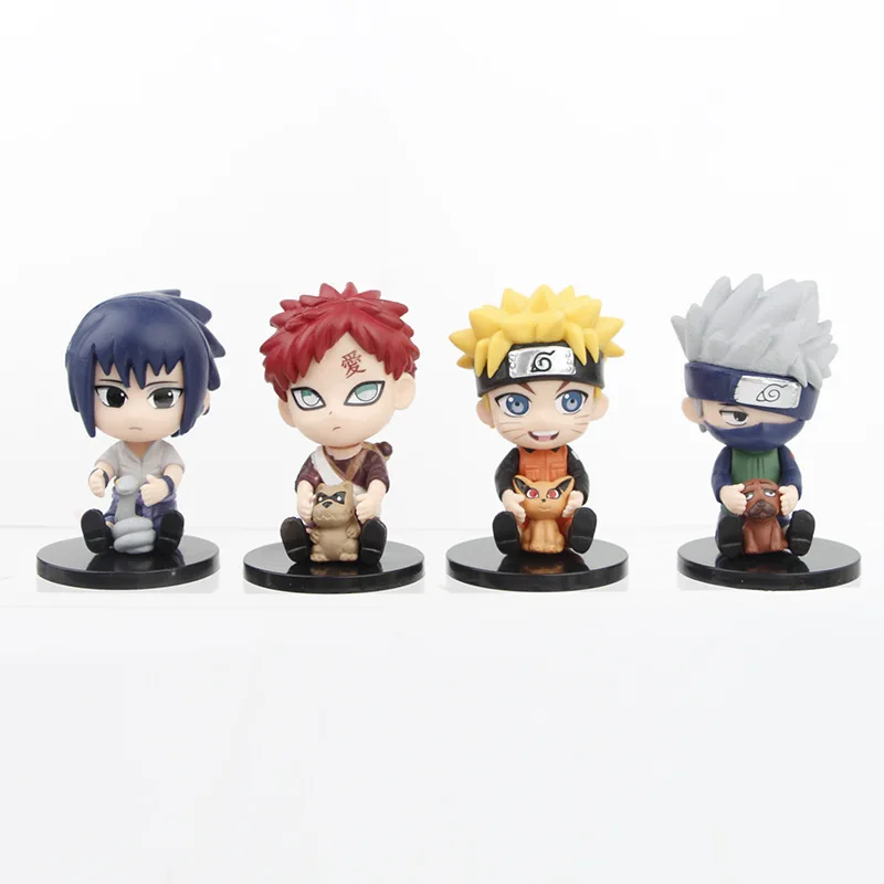 Naruto 5 uds Uzumaki Naruto bestia de cola Sasuke Gaara Kakashi figura de acción de PVC escritorio coleccionable Anime modelo juguetes figuras regalo