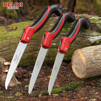 DELIXI ELECTRIC Folding Saw，SK9 steel One-button Folding Design，Sharp Cutting Wood,Camping,GardensPruning Saw,Tree Chopper Knife