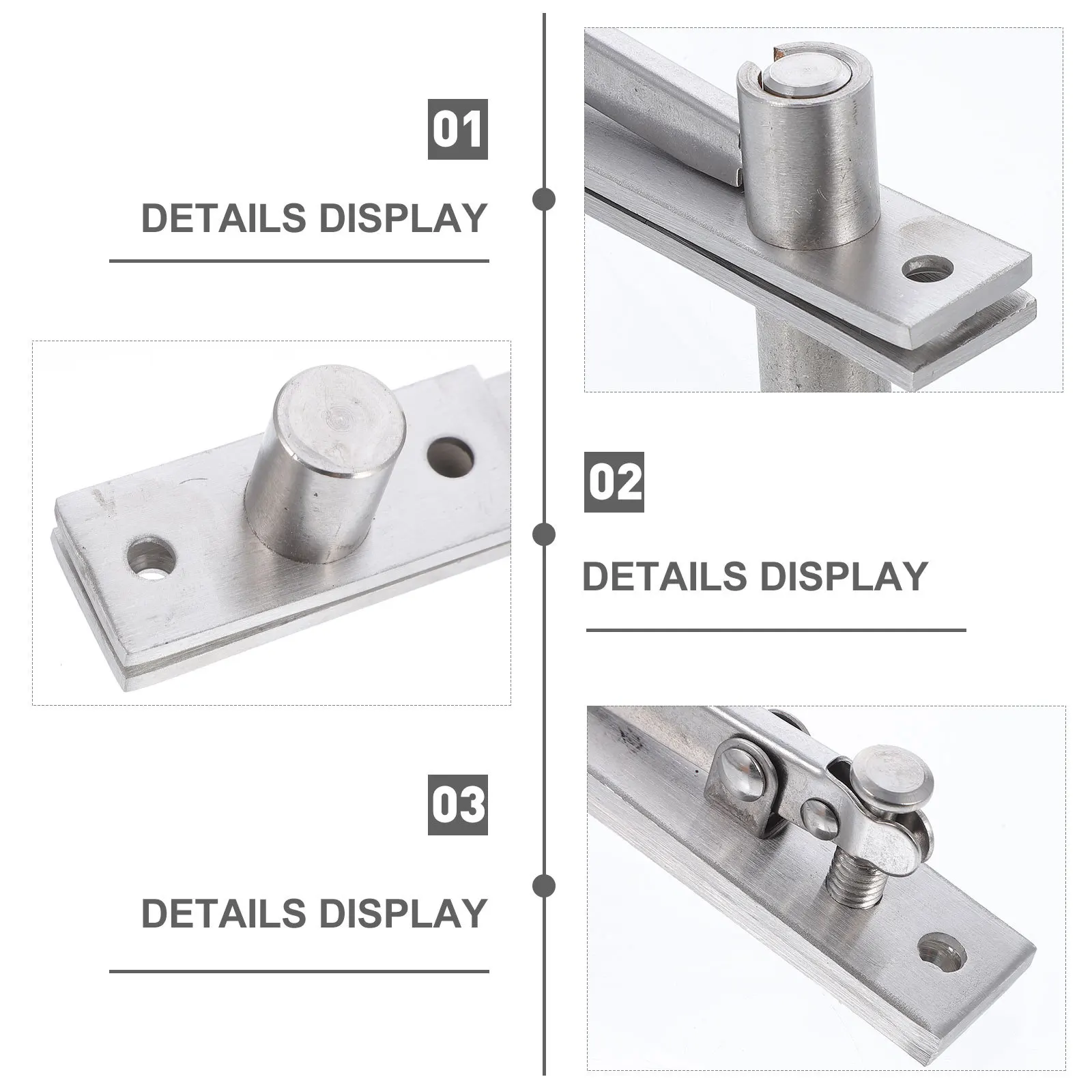 1 conjunto 1 conjunto de dobradiça pivô de aço inoxidável, eixo reforçado resistente escovado para porta de madeira, rotação ajustável, dobradiça escondida