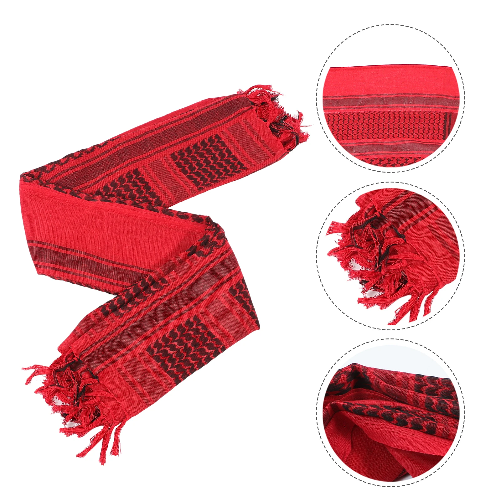 

Scarf Thickened Hiking Arab Wrap Outdoor Sun Block Shawl Desert Adventure Neck Warmer Autumn Winter Red Black