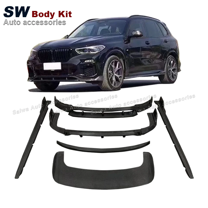 

X5 G05 Carbon Fiber Black Knight Style Body Kit For BMW X5 G05 Upgrade Modified Aerodynamic Performance Kit Front Lip Side Skirt