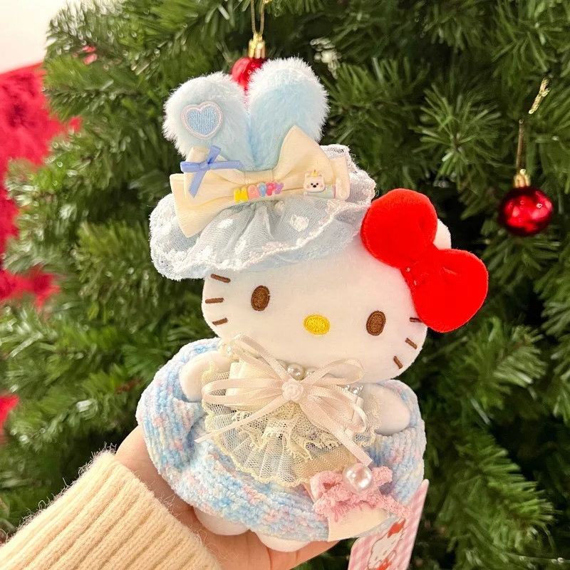 

Anime Hello Kitty Cartoon Dress Up Plush Doll Pendant PP Cotton Stuffed Doll Kawaii Keychain Cute Accessories Holiday Gift