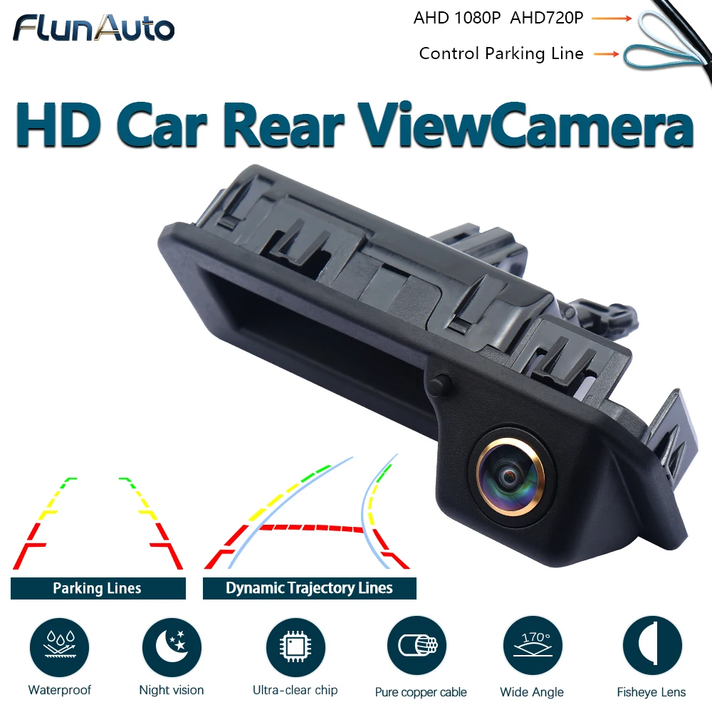 Cámara de visión trasera con pulverizador de agua para vehículos 170AHD1080P, para Audi Q2 Q2L Q3 A5 A5L A6 A6L VW Polo Passat EOS Porsche Cayenne Skoda Kodiak