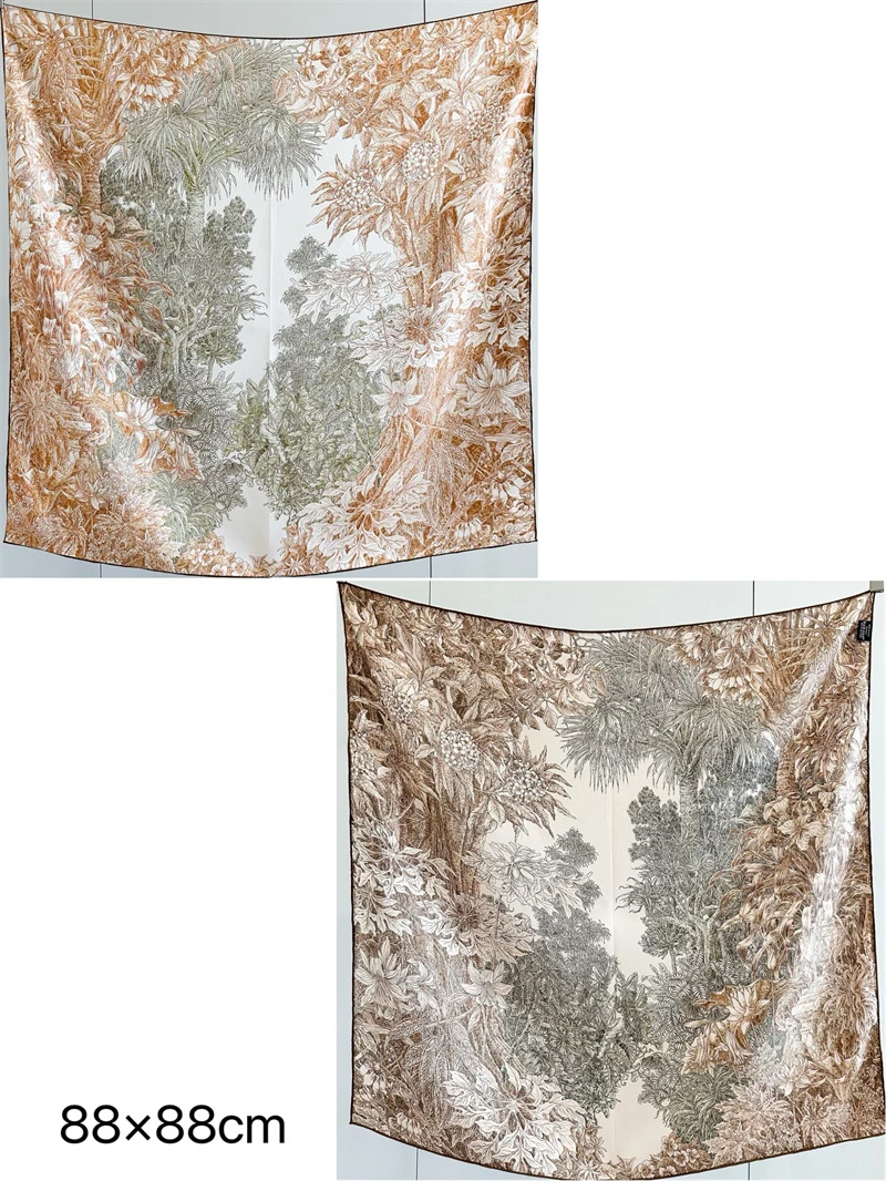 

Двусторонний шелковый шарф 18 мм, 90% шелк, ручной работы, люксовый дизайнерский фулярд, женский платок для головы, шеи, сумки, бандана, аксессуар для хиджаба