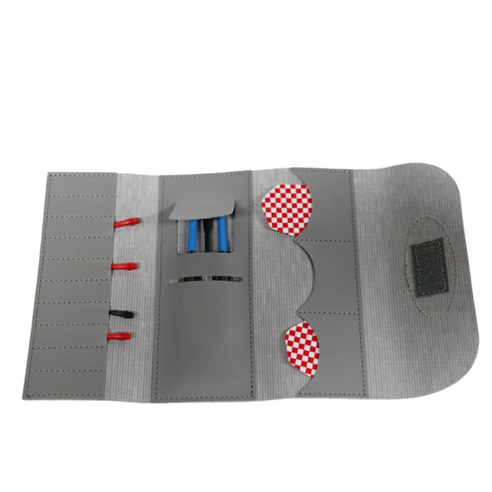 حقيبة تخزين رمي السهام من جلد البولي يوريثان - مجموعة مكونة من 3 قطع مع رف أطراف رمي السهام المحمول - حقيبة رمي السهام مثالية كهدية للاعبين السهام #6