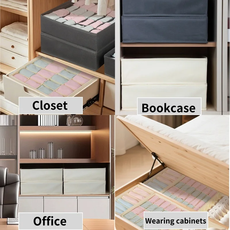 4/1 قطعة صناديق تنظيم الأدراج قابلة للطي صندوق تخزين غير منسوج الملابس المنظم صناديق خزانة منظم للملابس الداخلية الصدرية الجوارب