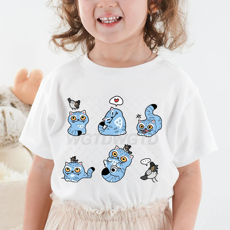 

Kpop Demon Hunters T-shirt Cute Cartoon Tiger Bird T Shirts Summer Casual Short Sleeve Round Neck Tees Children Boys Girls Tees