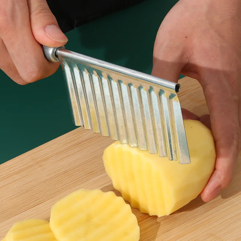 

Potato Wavy Edged Knife Peeler Stainless Steel Vegetable Fruit Cutting Kitchen Knives Accessories Kitchen Gadget