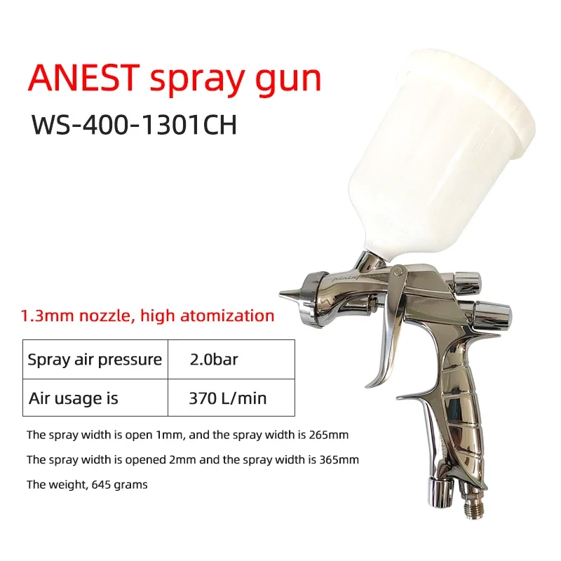 Original Japan Isata spray gun ws400 auto sheet metal paint spraying high atomization slit nozzle pot gun 1.3