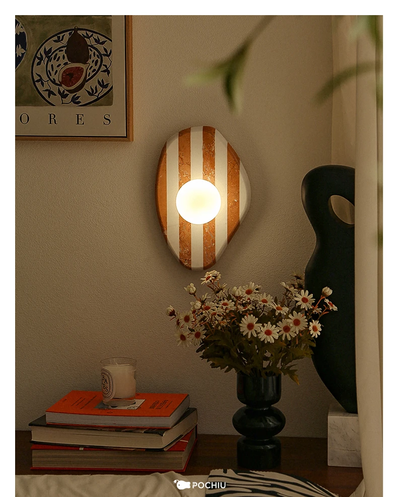 New Irregular Marble Wall Lamp Natural Stone Striped Wall Light Living Room Background Bedroom