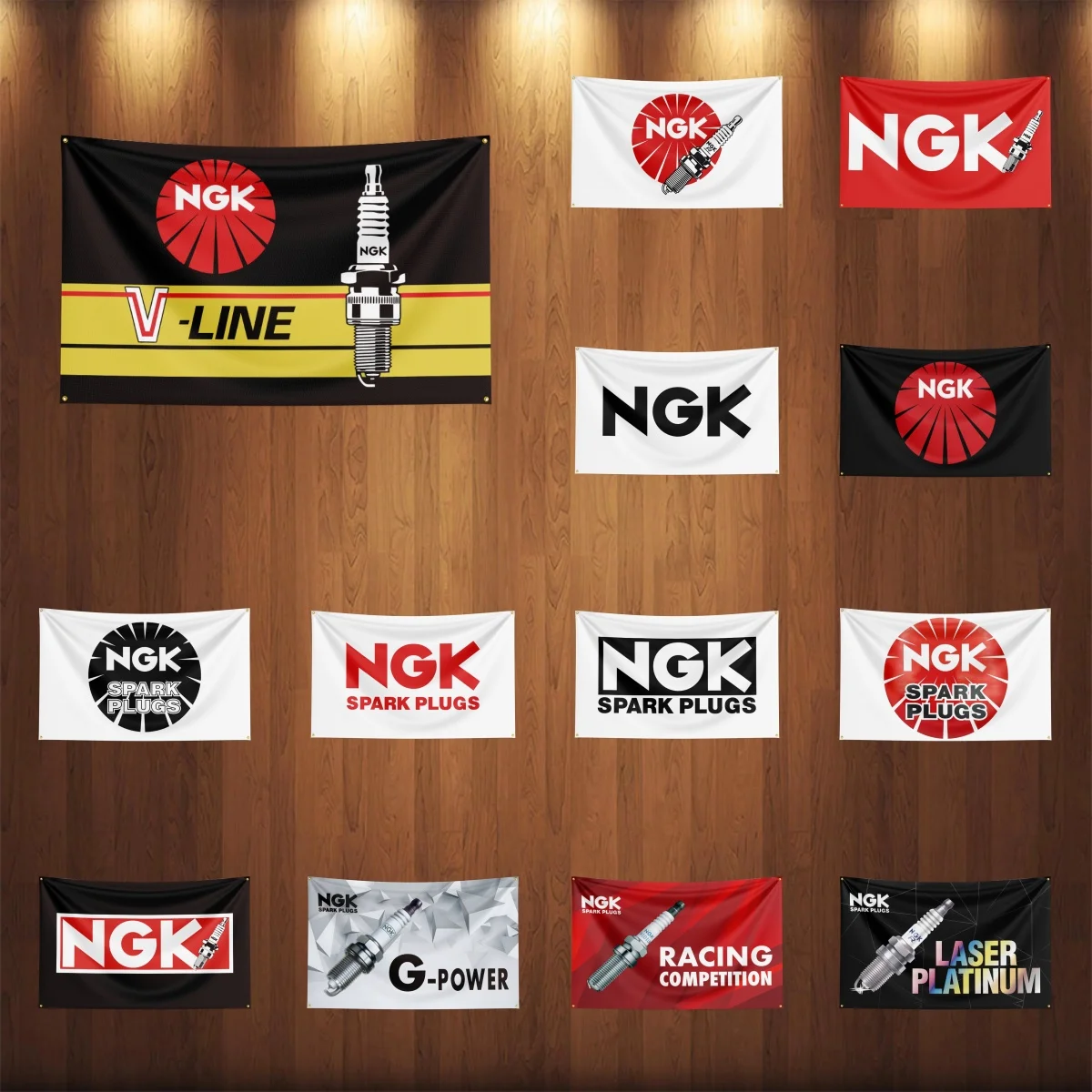 

3x5ft N-NGKs Auto Parts Flag Room Decor Flag Outdoor Decorations Flags for Rooms