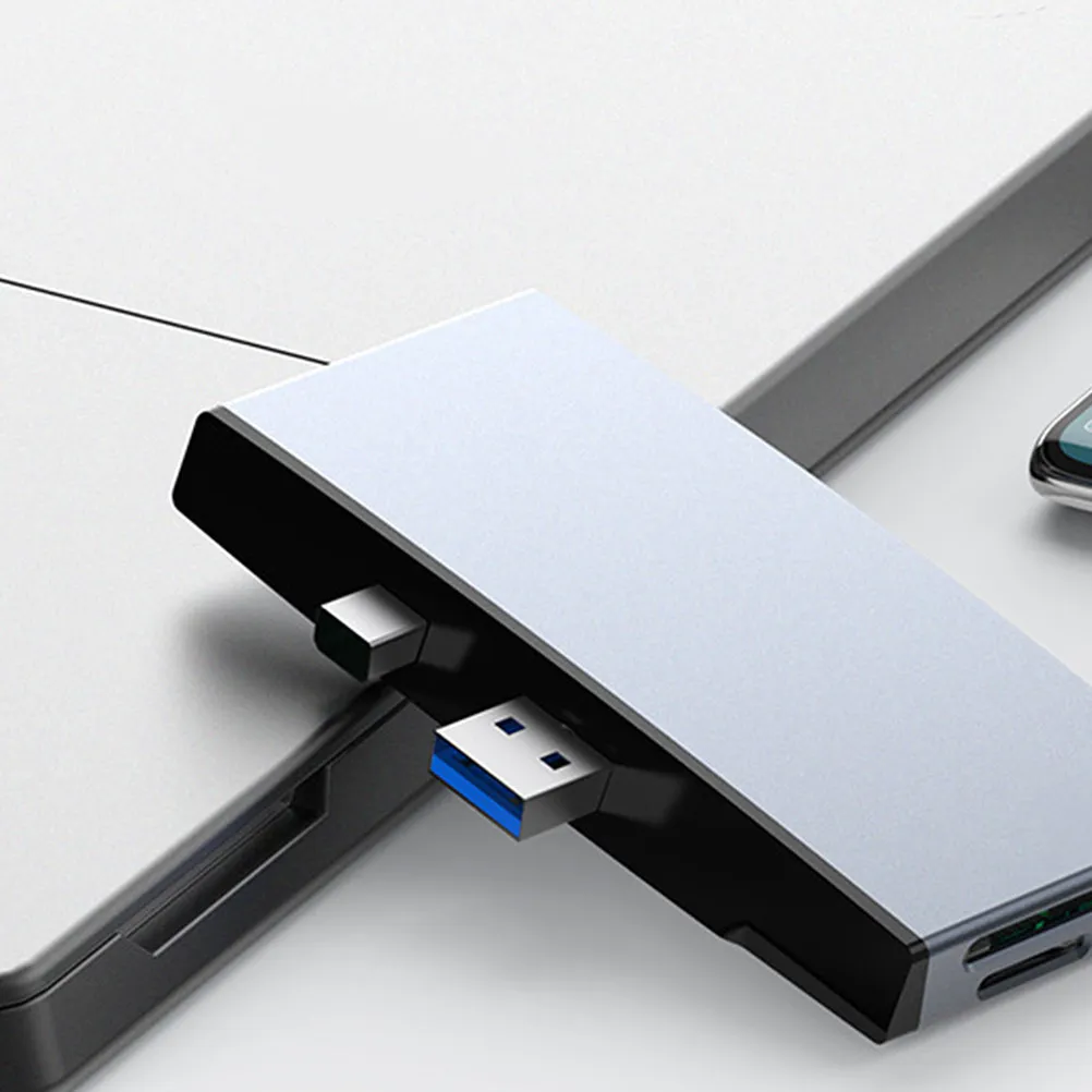 Portable USB Hub Adapter Laptop Desktop Usb For Professional 6-in-1 Data Dual Card Slot 4K Output