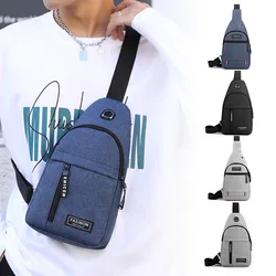 Męska torba na klatkę piersiowa USB projektant mężczyźni Messenger pakiet Crossbody PU skórzane torby na ramię pakiet nerka podróżna torba na klatkę piersiowa Bolso Hombre