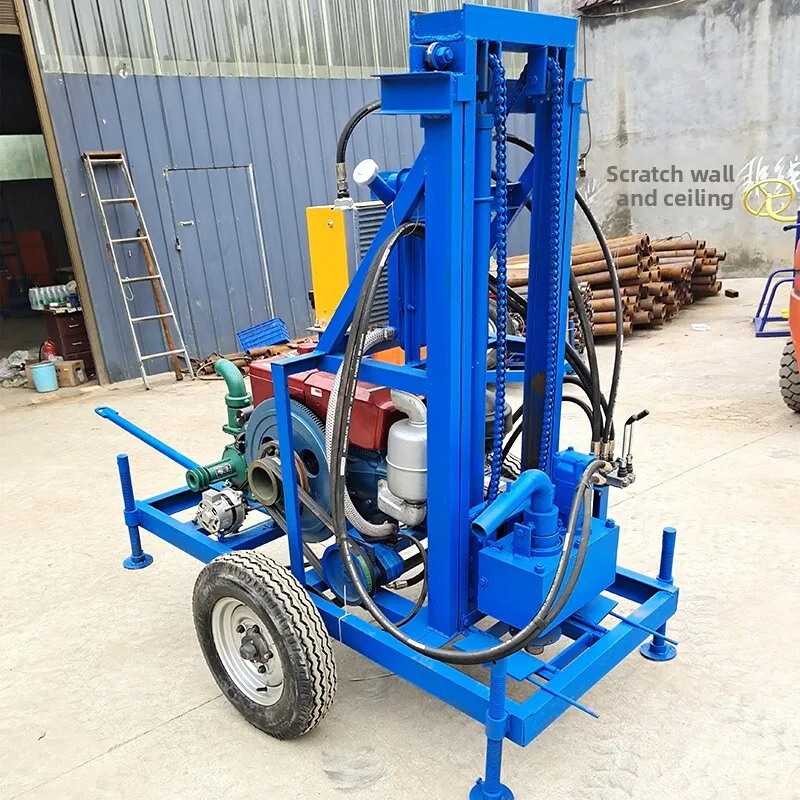 Farm Irrigation Small Borehole Lift Time-Saving Labor-Saving Hydraulic 200M Diesel Drilling Machine