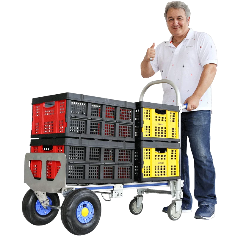 

Heavy Duty Cart Folding Aluminum Hand Truck 200kg Platform Hand Trolley for Industrial