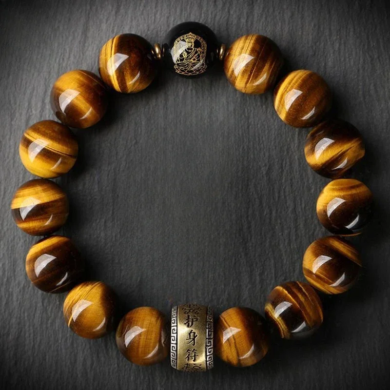 UMQ Natural blue tiger's eye stone beads bracelets for men and women safe and good luck auspicious bracelet jewelry gifts.