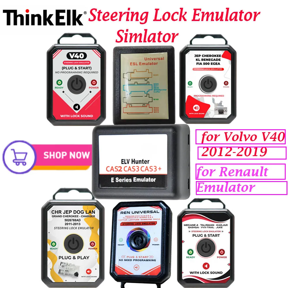 

For Nissan X-Trail Qashqai Steering Lock Emulator for Mercedes W169 for CAS2 CAS3 CAS3+ E Series FOR Fiat 500 Egea Emulator