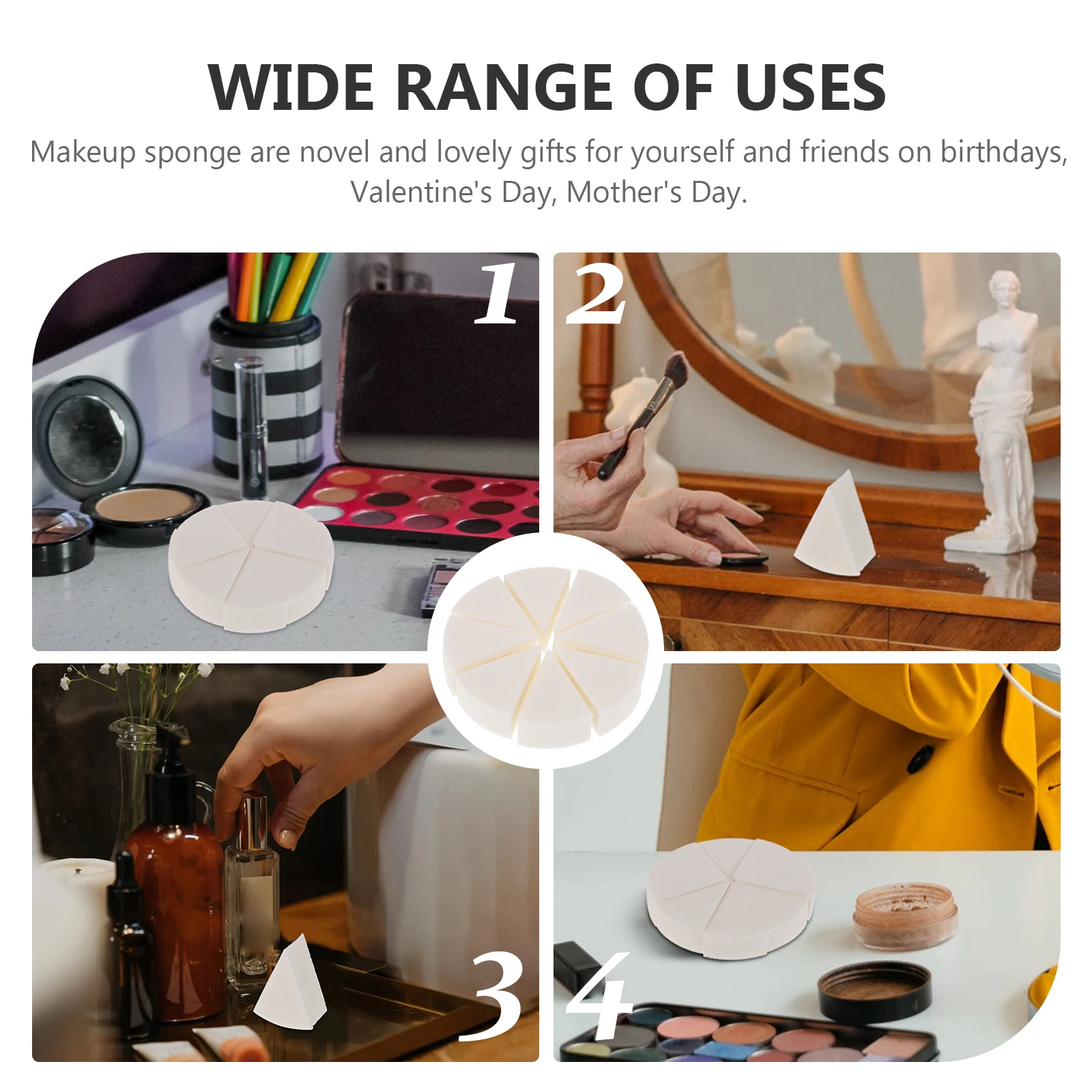 Éponge de maquillage à cale en Latex, 2 ensembles, pour mélange de fond de teint liquide, Triangle, outils bouffants de beauté, Application humide et sèche, cosmétiques pour femmes