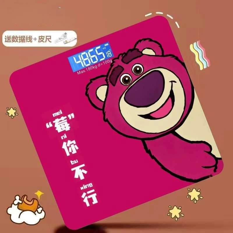 Disney Toy Story Cartoon Kawaii Lotso Electronic Scale Home Accurate Rechargeable Girls Smart Body Fat Scale Surprise Gift