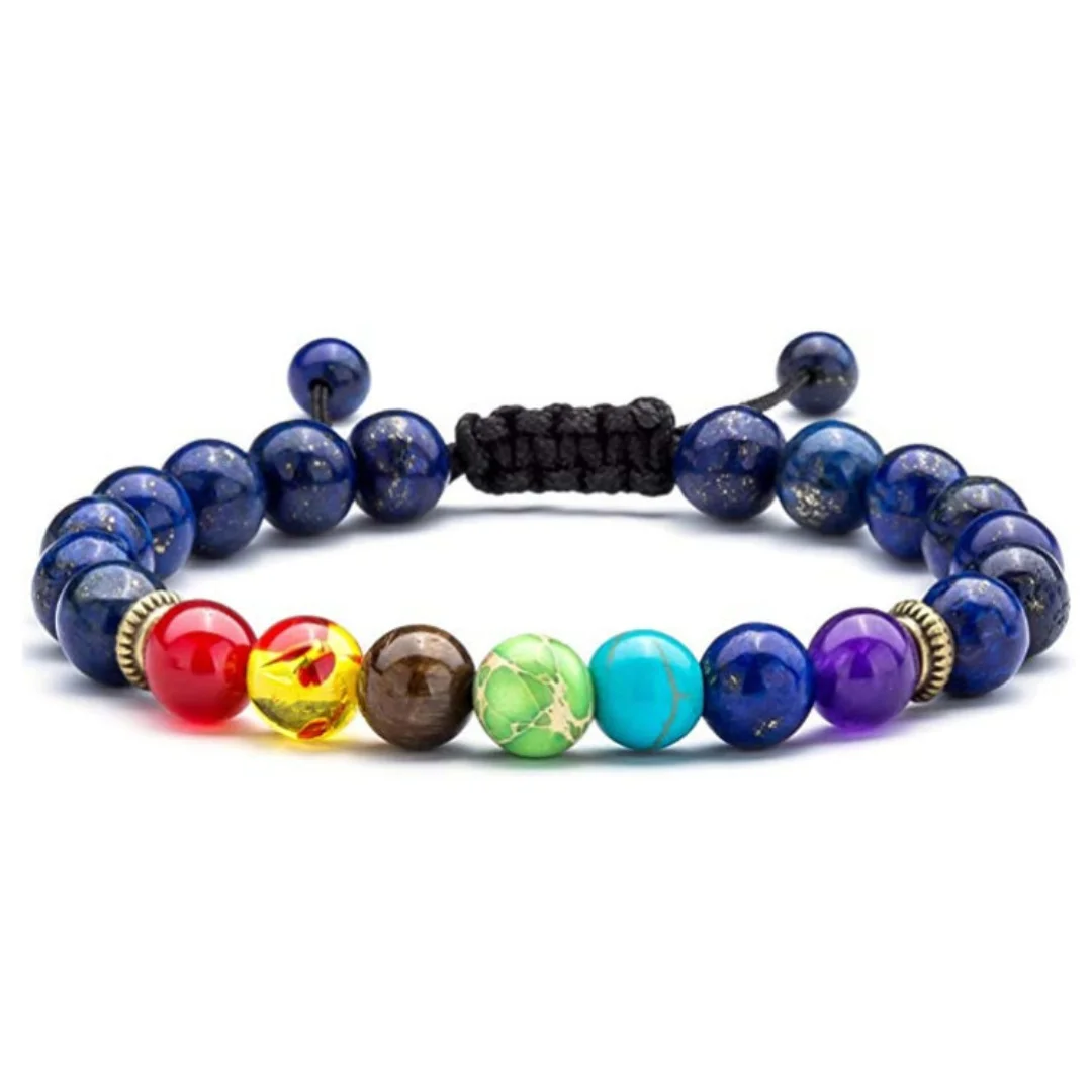 Chakra Bracelets for Women Rock 7 Chakras Crystals and Healing Stones Bracelets 8mm Crystal Bracelets Yoga Beaded Bracelets