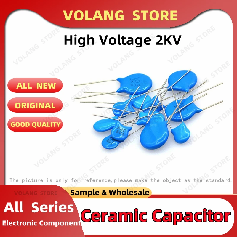 20Pcs High Voltage Ceramic Capacitor 2KV 15PF 22PF 100PF 120PF 150PF 220P 330P 470P 680P 2000V 1NF 1.5NF 2.2NF 3.3NF 4.7NF 10NF