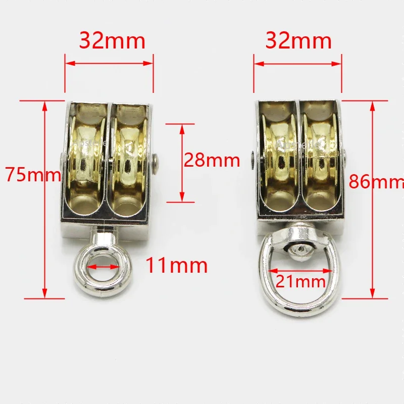 36/48/52/58/75/86mm Lifting Rope Roller Pulley Wheel Climbing Mini Pulleys Metal Sheave Zinc Alloy Katrol Wiel