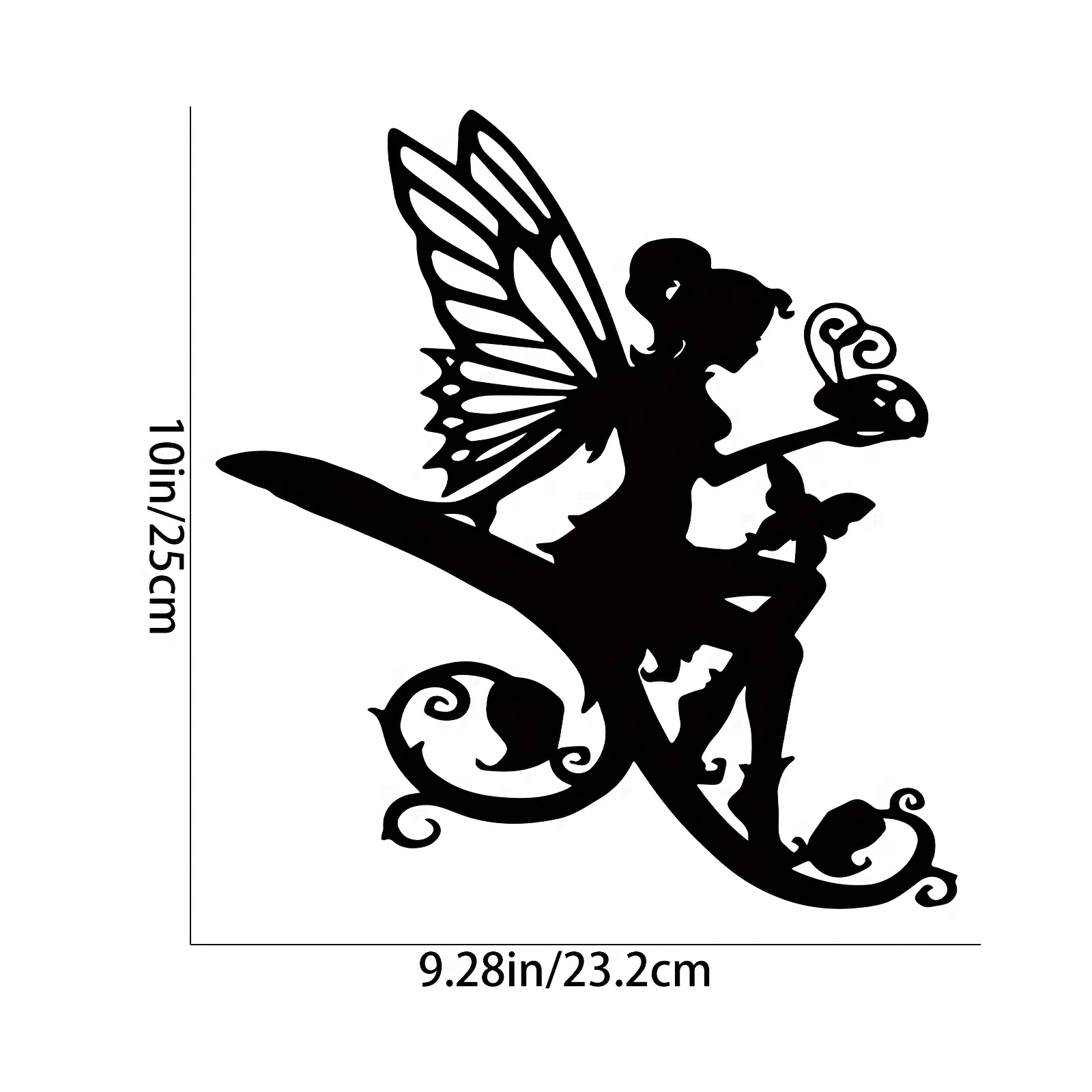 Metal Black fairies Garden Stakes Decoration Cute fairies Garden Decorative Outdoor Statues For fairies Lovers Yard Garden