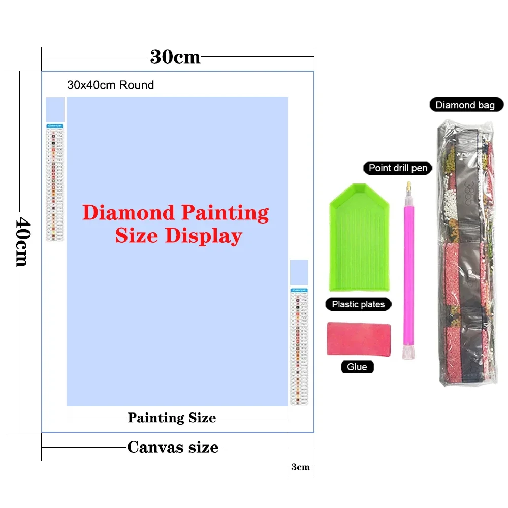 5D DIY Diamond Painting Cartoon Girl Full Round Diamond Mosaic Embroidery Anime Character Cross Stitch Set Home Decoration Gift