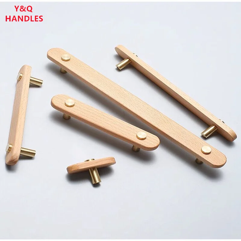 

Handles Drawer Cabinet Furniture Kitchen Handles for Cabinet Knob Door Drawer Furniture Kitchen Beech Wood Solid Zinc Alloy