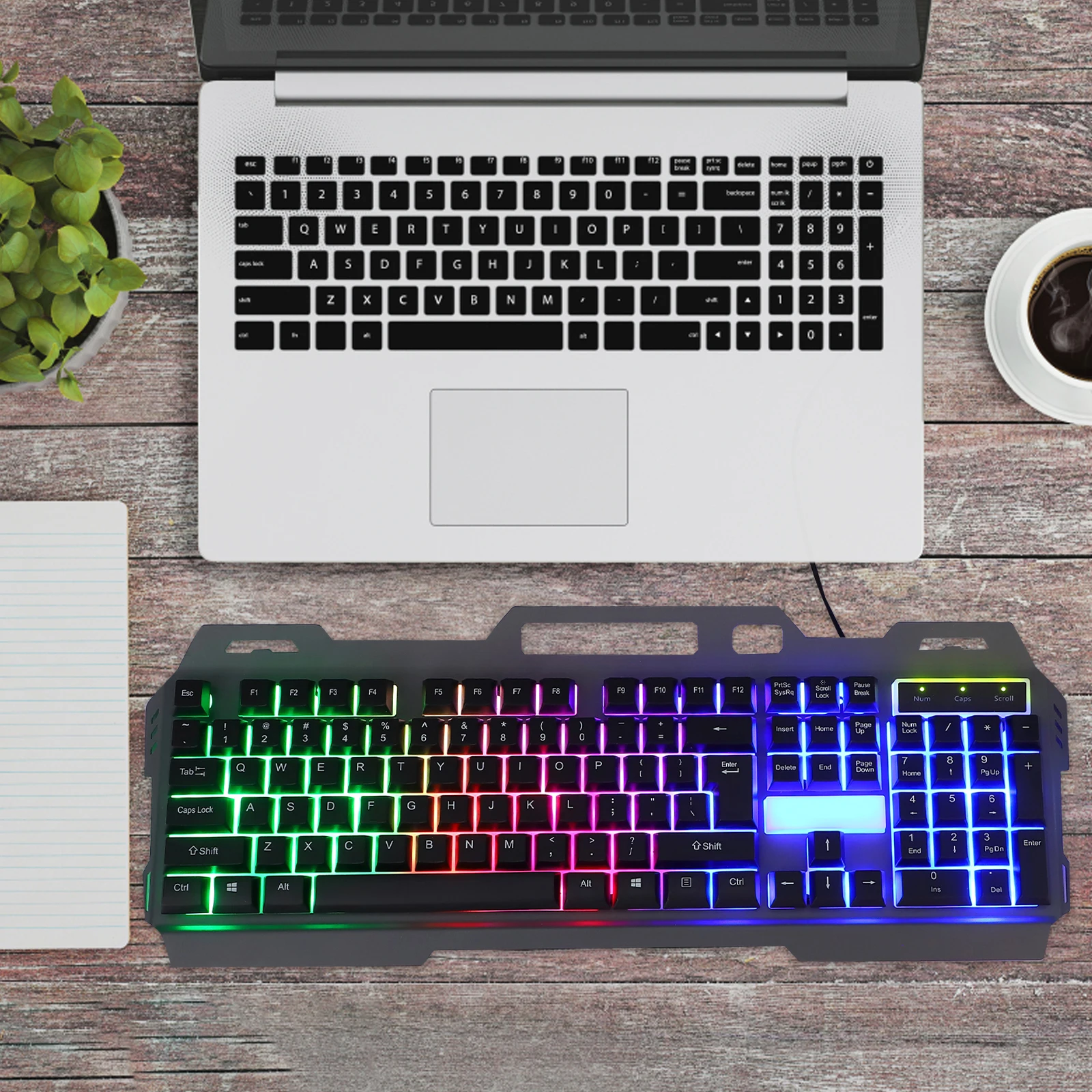 

Suspended Washable Keyboard Mouse Set USB Wired PC Accessories 26 Keys Non Conflict LED Computer Usb Mouse Backlight