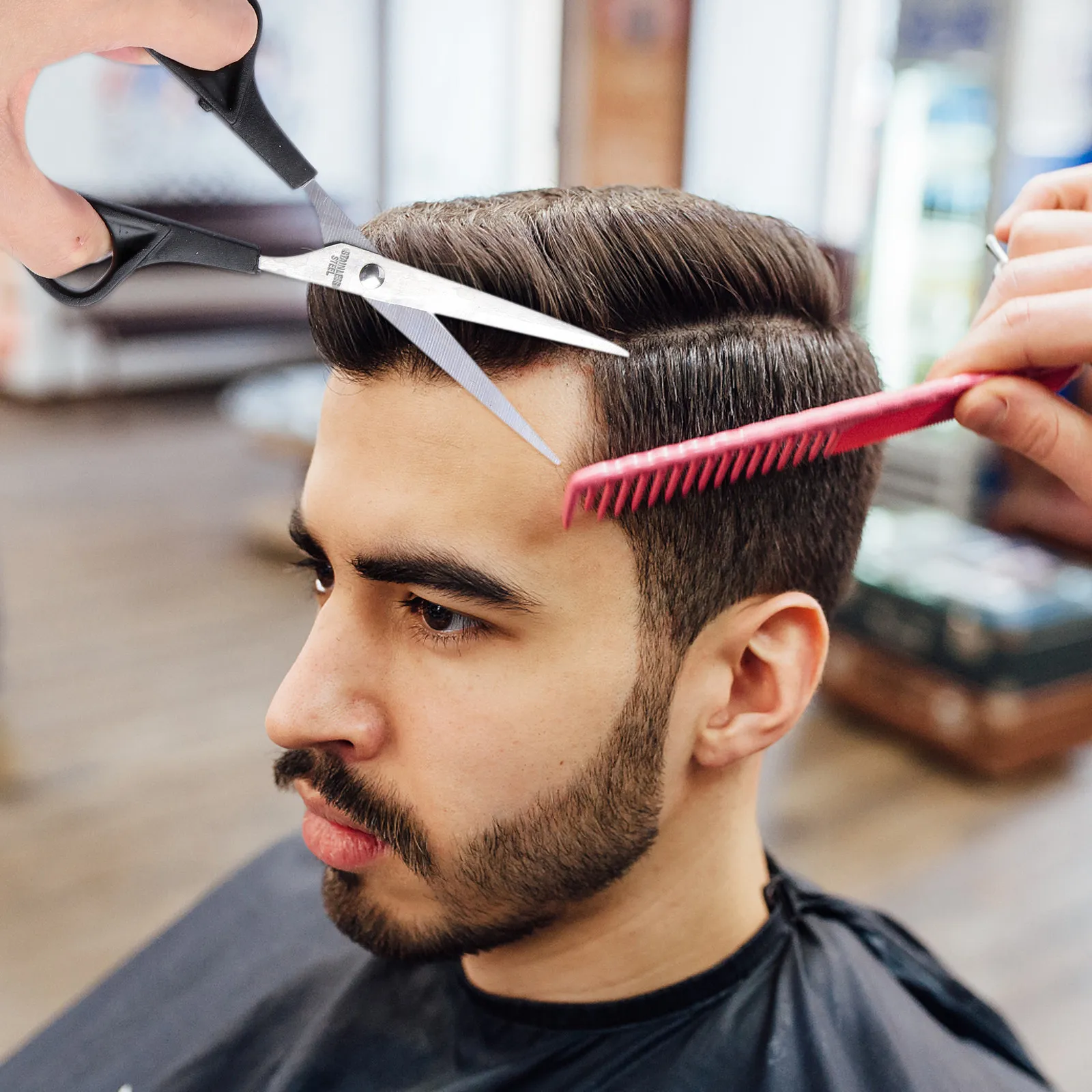 

Набор из 6 парикмахерских ножниц: профессиональные ножницы для стрижки из нержавеющей стали для салонов и домашнего использования, инструменты для укладки волос