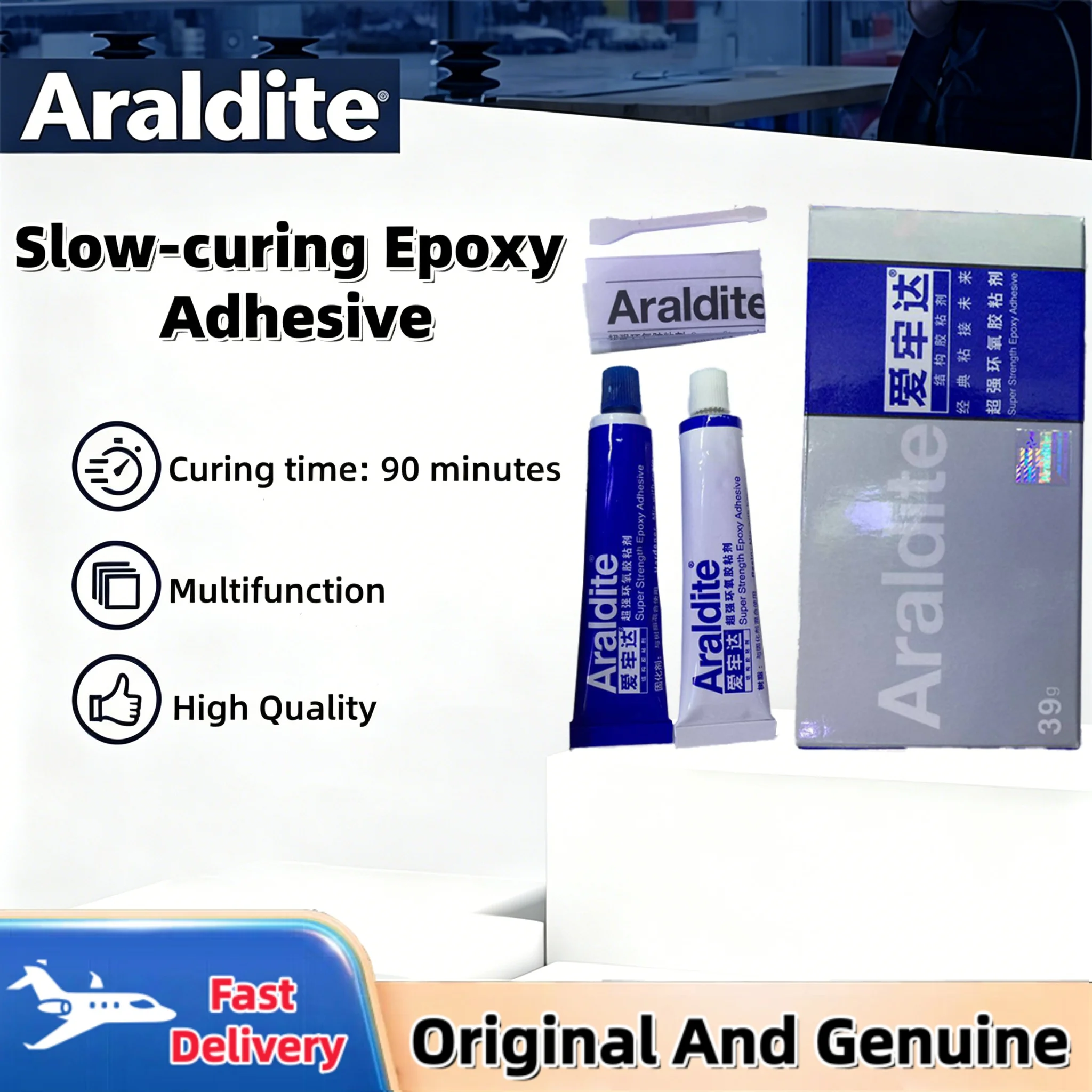 Original Araldite 90-Minute AB Epoxy Adhesive 39g Slow Setting Super Strong for Wholesale