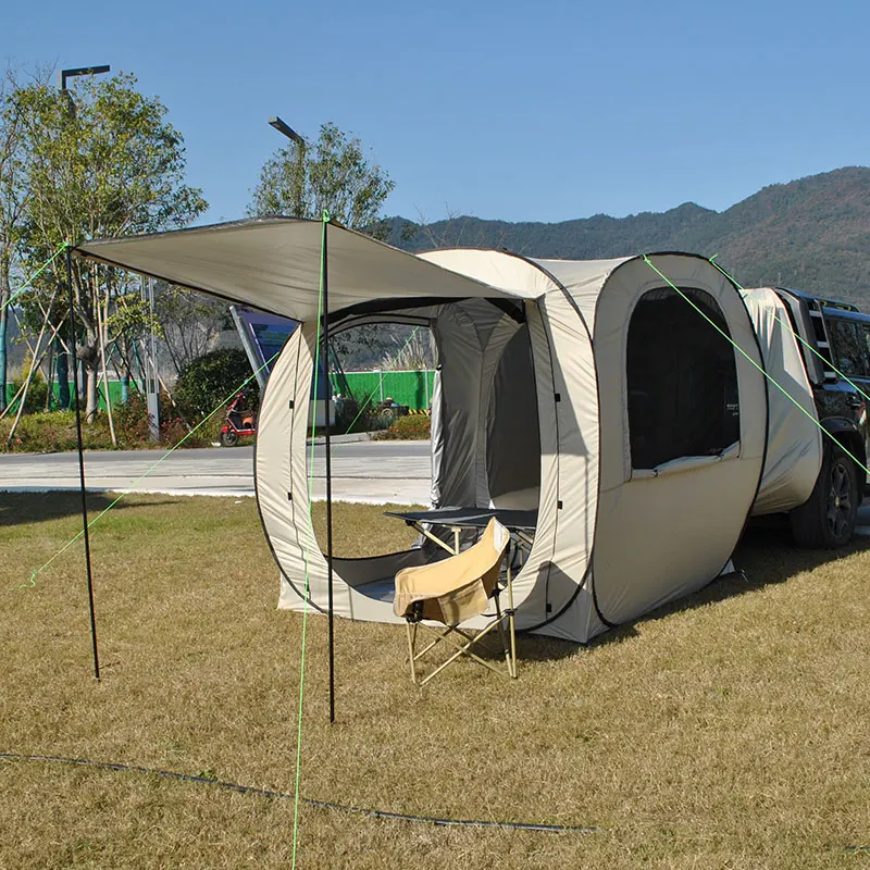 Tienda de campaña resistente a la intemperie con ventilación, tienda de campaña para vehículos emergente fácil de montar, tienda plegable automática de alta intensidad