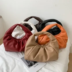 Sac à main en cuir véritable souple pour femme, sacs à poignée supérieure, pochette pour femme, sacs à main pour femme, sac initié Dumpling, grandes poudres, nouveau