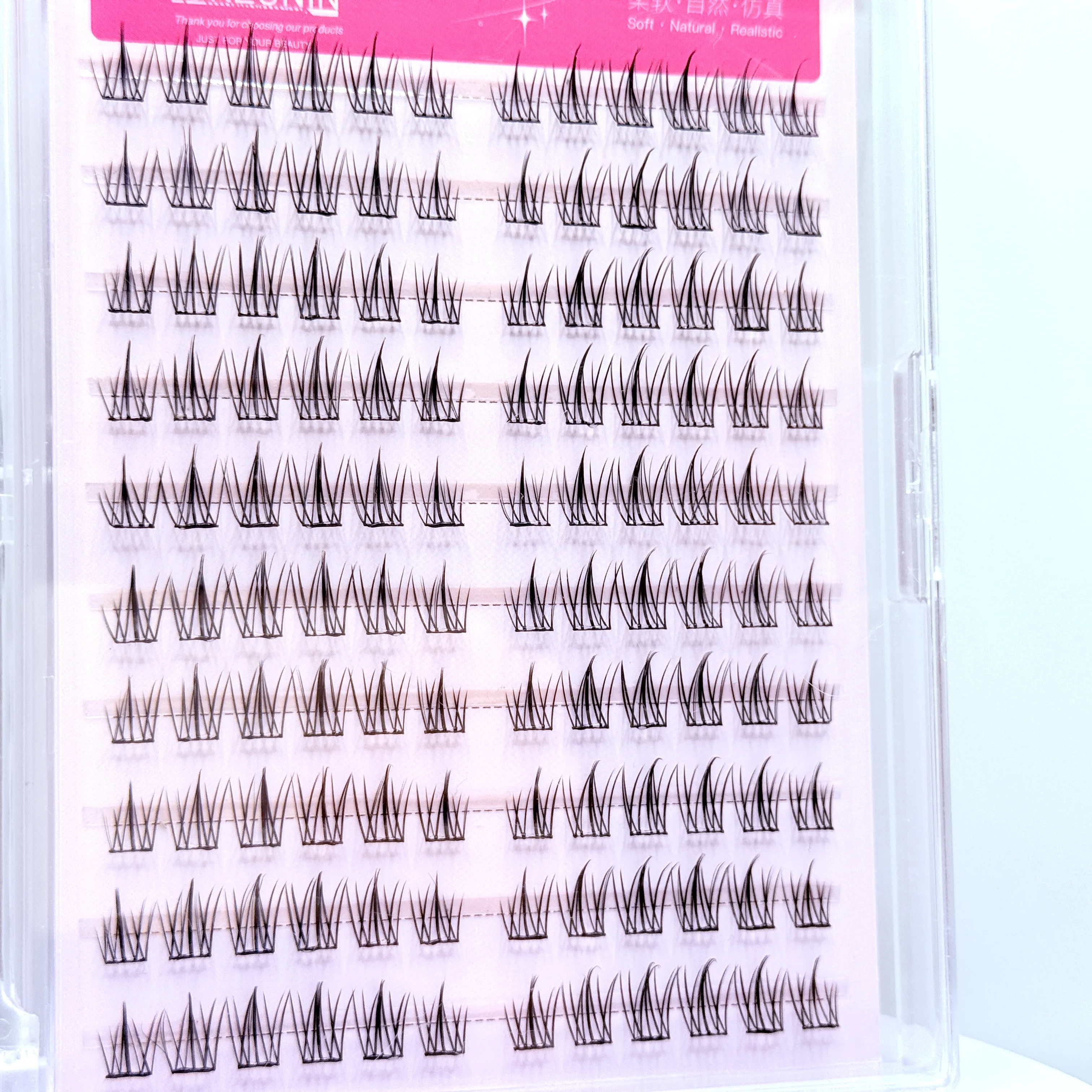 Cluster per ciglia individuali autoadesive facili dall'aspetto naturale per principianti, senza colla